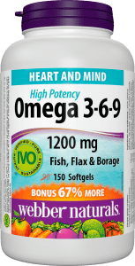 Webber Naturals Omega 3-6-9 1200mg برای سلامت قلب، مغز و مفاصل