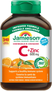 Jamieson Chewable Vitamin C 600mg – ویتامین C جویدنی تقویت سیستم ایمنی