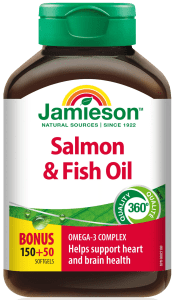 Jamieson Salmon & Fish Oil Omega-3 برای حمایت از سلامت قلب، مغز و سیستم عصبی