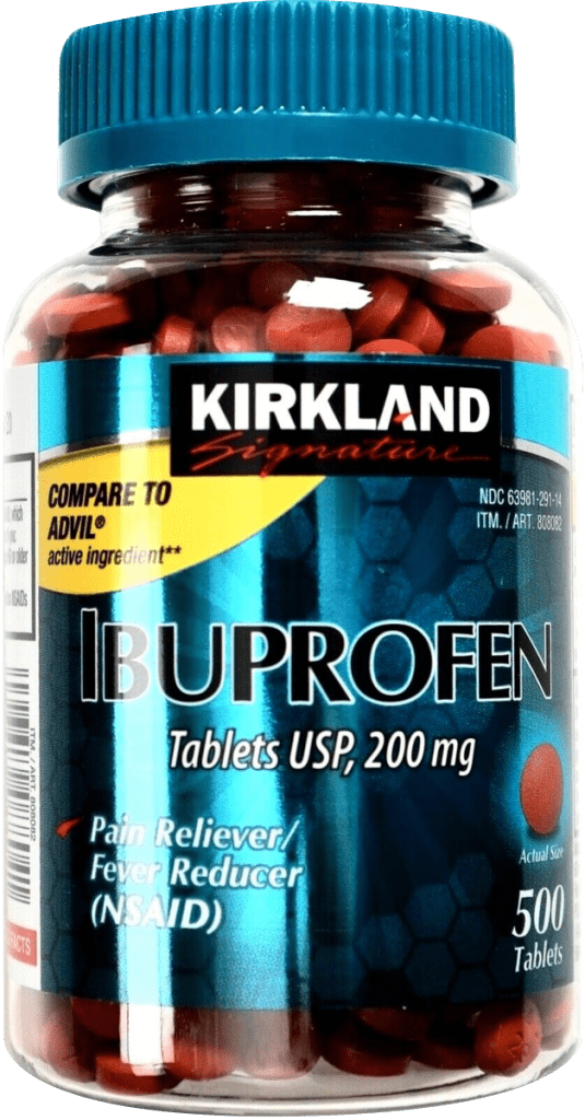 Kirkland Signature Ibuprofen 200mg برای کاهش درد، التهاب و تسکین سردرد، دندان درد و دردهای عضلانی.
