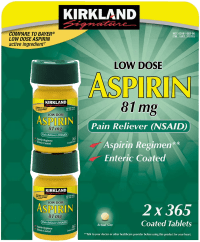 قرص Kirkland Signature Low Dose Aspirin 81mg برای حمایت از سلامت قلب و کاهش ریسک لخته خون