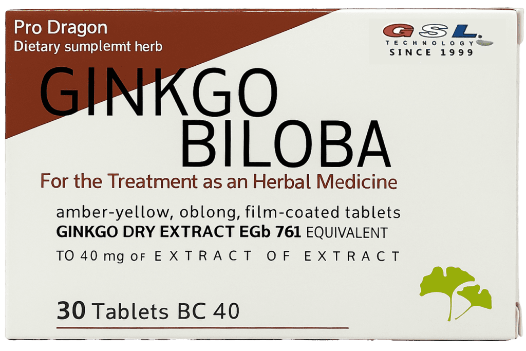 Ginkgo Biloba با تکنولوژی از ۱۹۹۹ برای بهبود گردش خون، تقویت حافظه و افزایش تمرکز ذهنی.