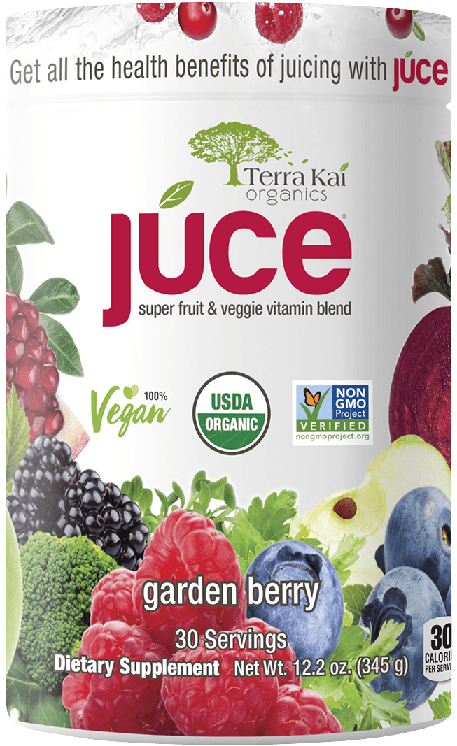 Terra Kai Organics JUCE Super Fruit & Veggie برای تقویت سیستم ایمنی، انرژی و سلامت عمومی بدن با ترکیب میوه‌ها و سبزیجات ارگانیک