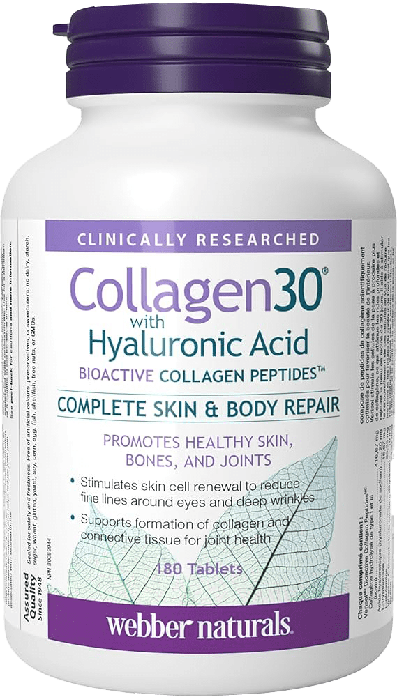 Webber Naturals Collagen30 with Hyaluronic Acid برای تقویت پوست، مو، ناخن و سلامت مفاصل.