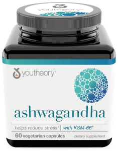 Youtheory Ashwagandha 1000mg برای کاهش استرس، افزایش انرژی و حمایت از تعادل هورمونی و سیستم عصبی.