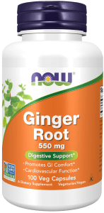 NOW Ginger Root 550MG برای بهبود گوارش، کاهش التهاب و نفخ
