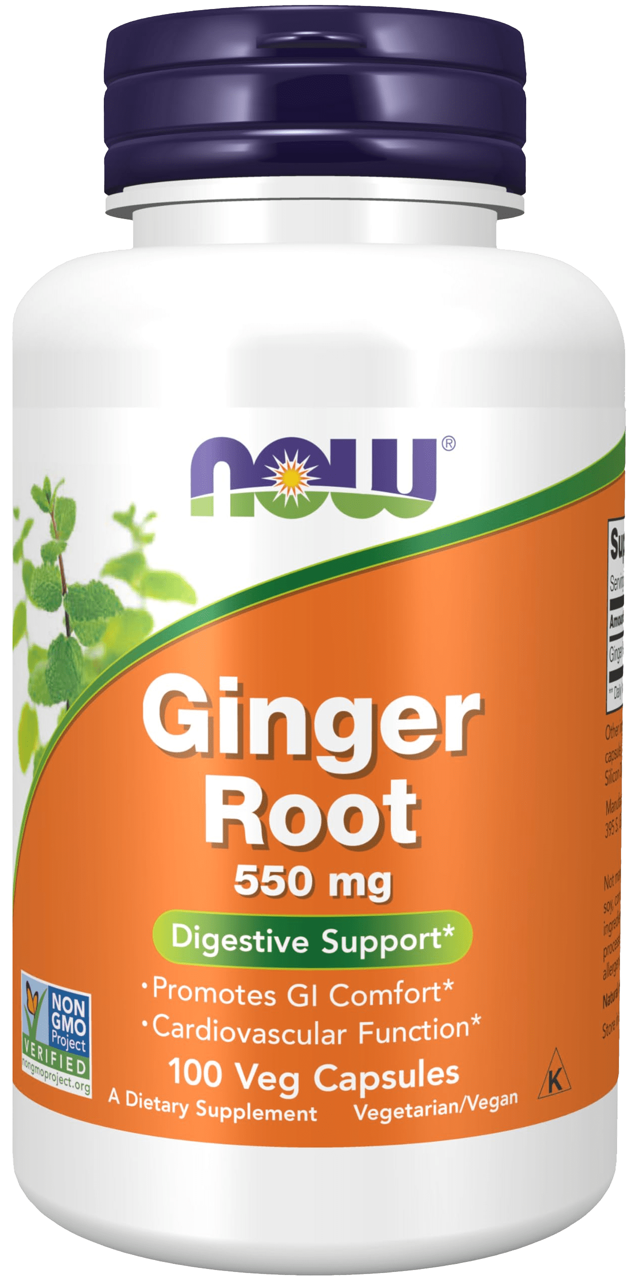 NOW Ginger Root 550MG برای بهبود گوارش، کاهش التهاب و نفخ