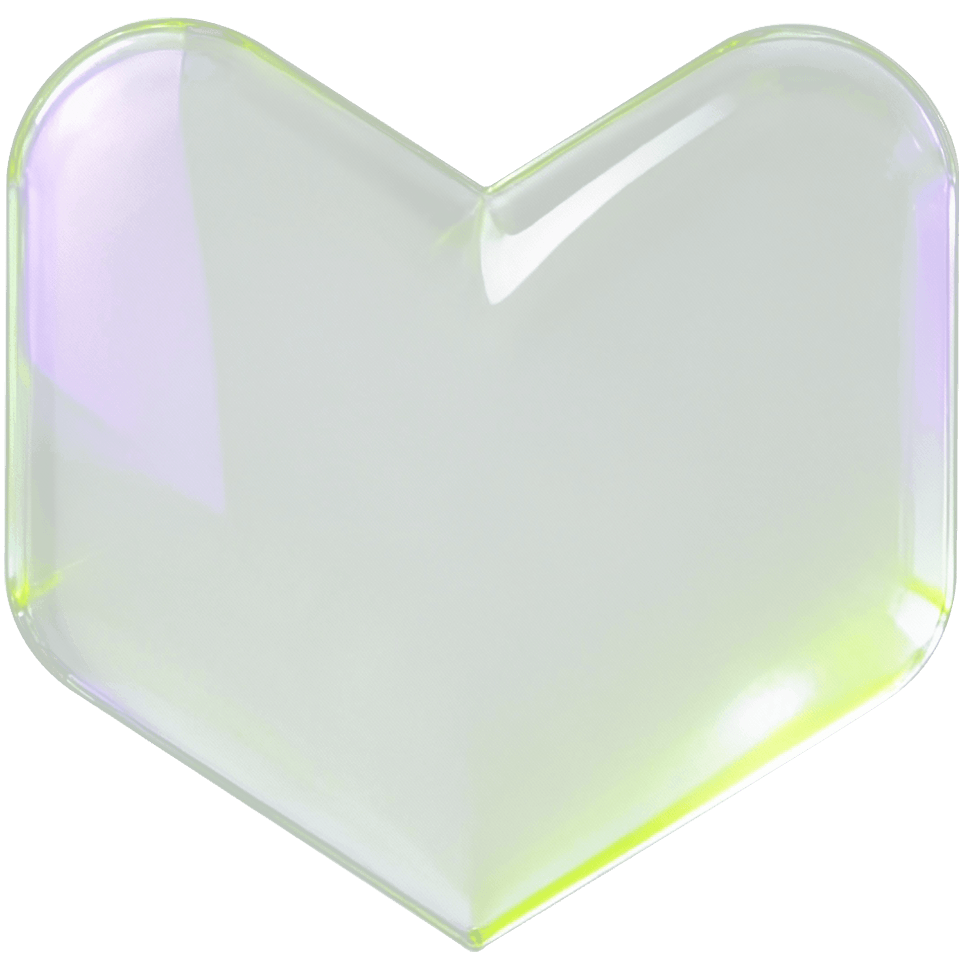 Tiam Health glass 3D logo heart minimal medical design healthcare brand neon green reflection
